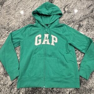 Gap Woman's Full Zip Green Hoodie Size Large‎ #860